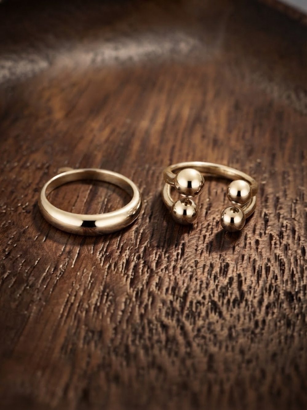 Ring Gold Stackable Ball Accent Rings - Women Jewelry